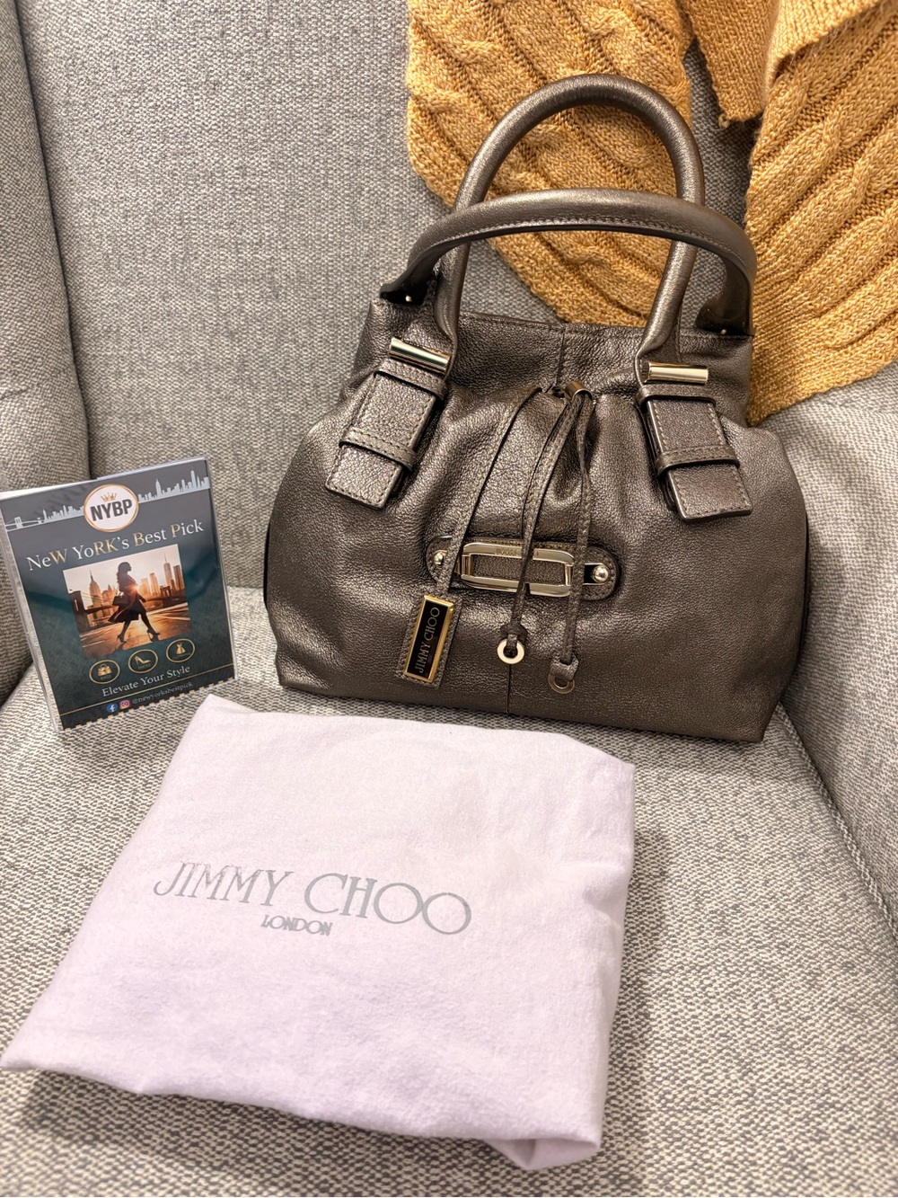 Jimmy Choo Ramona shoulder bag - Metallic Bronze Leather